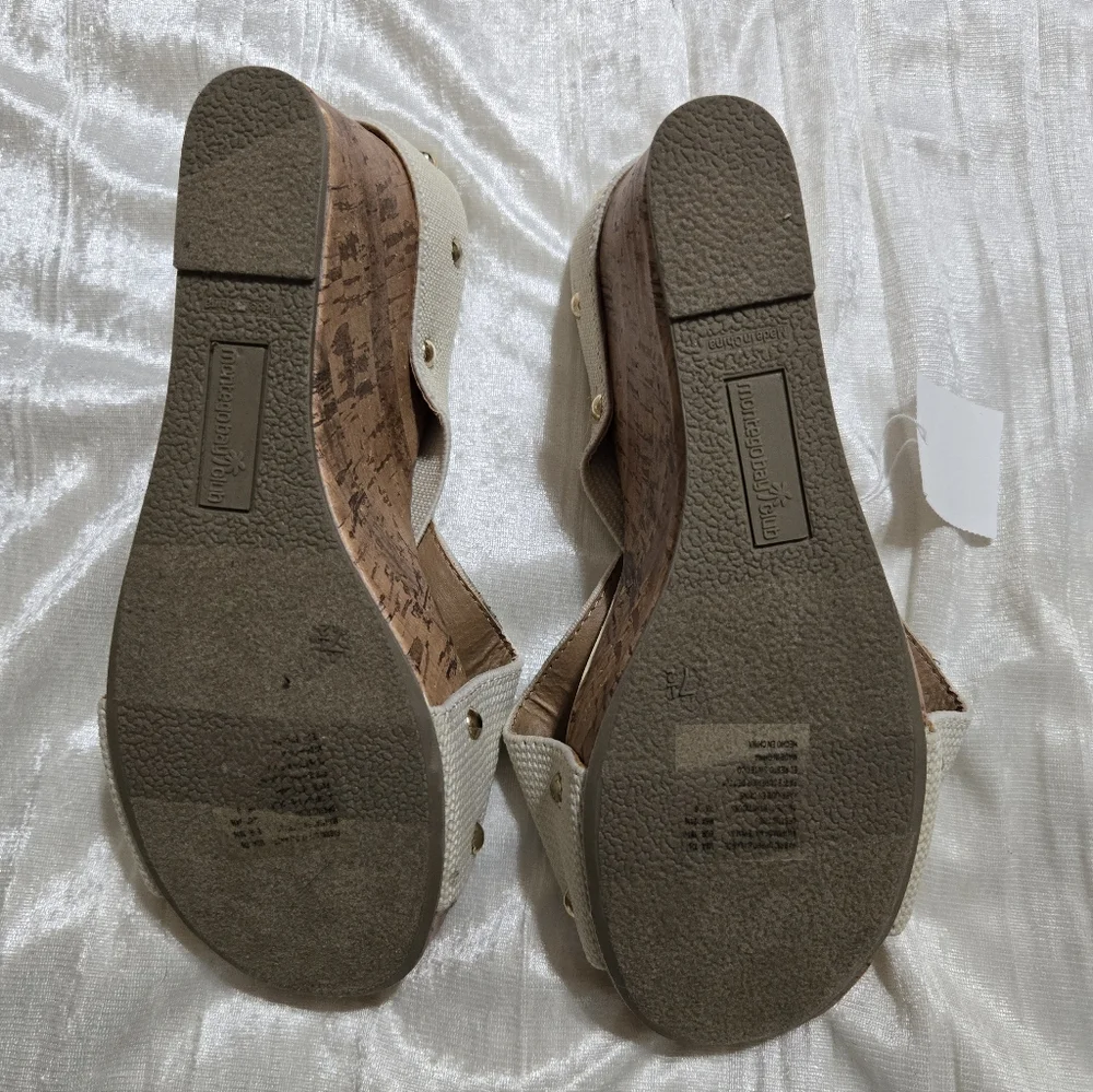 Elegant Cream Wedge Sandals NWT Size 7 1/2